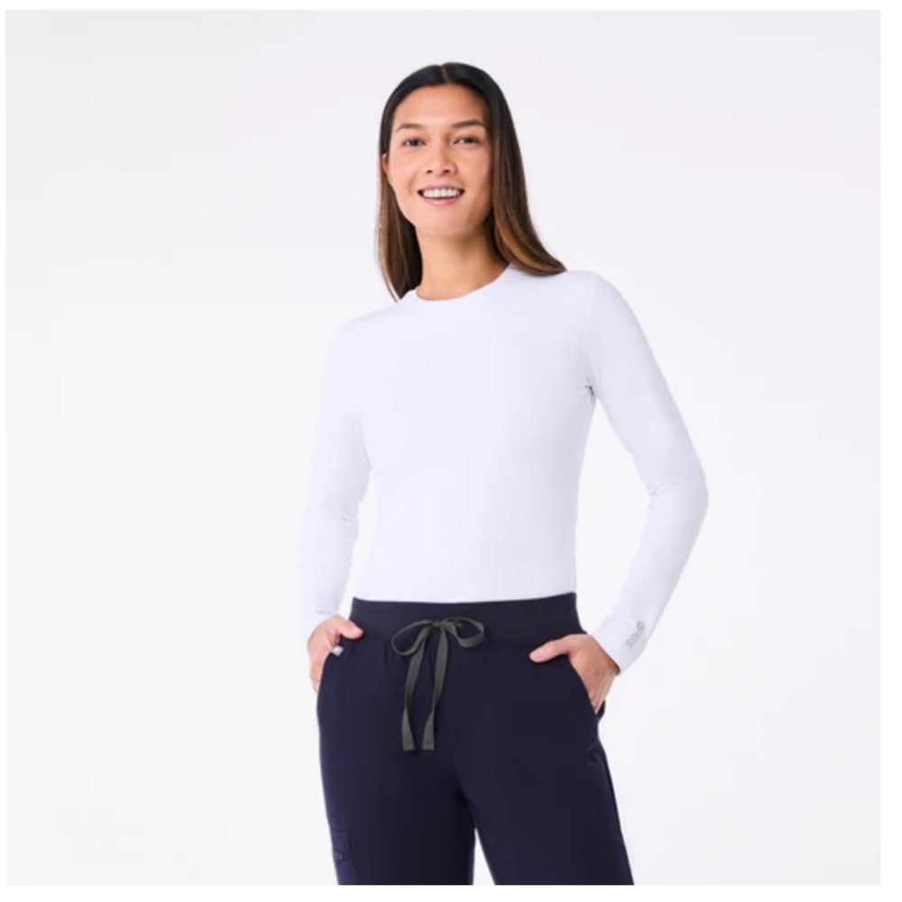 Figs White Ribbed Longsleeve Undershirt